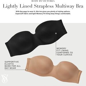 Victoria’s Secret Black Seamless Strapless Bra